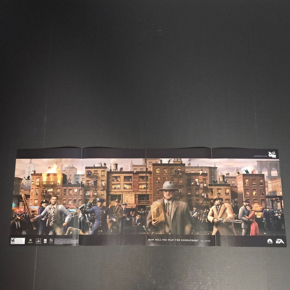 2006 The Godfather 4-Page Spread‎ Video Game Print Ad EA Paramount Marlon Brando